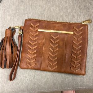 Steve Madden  Brown Faux Leather Clutch
